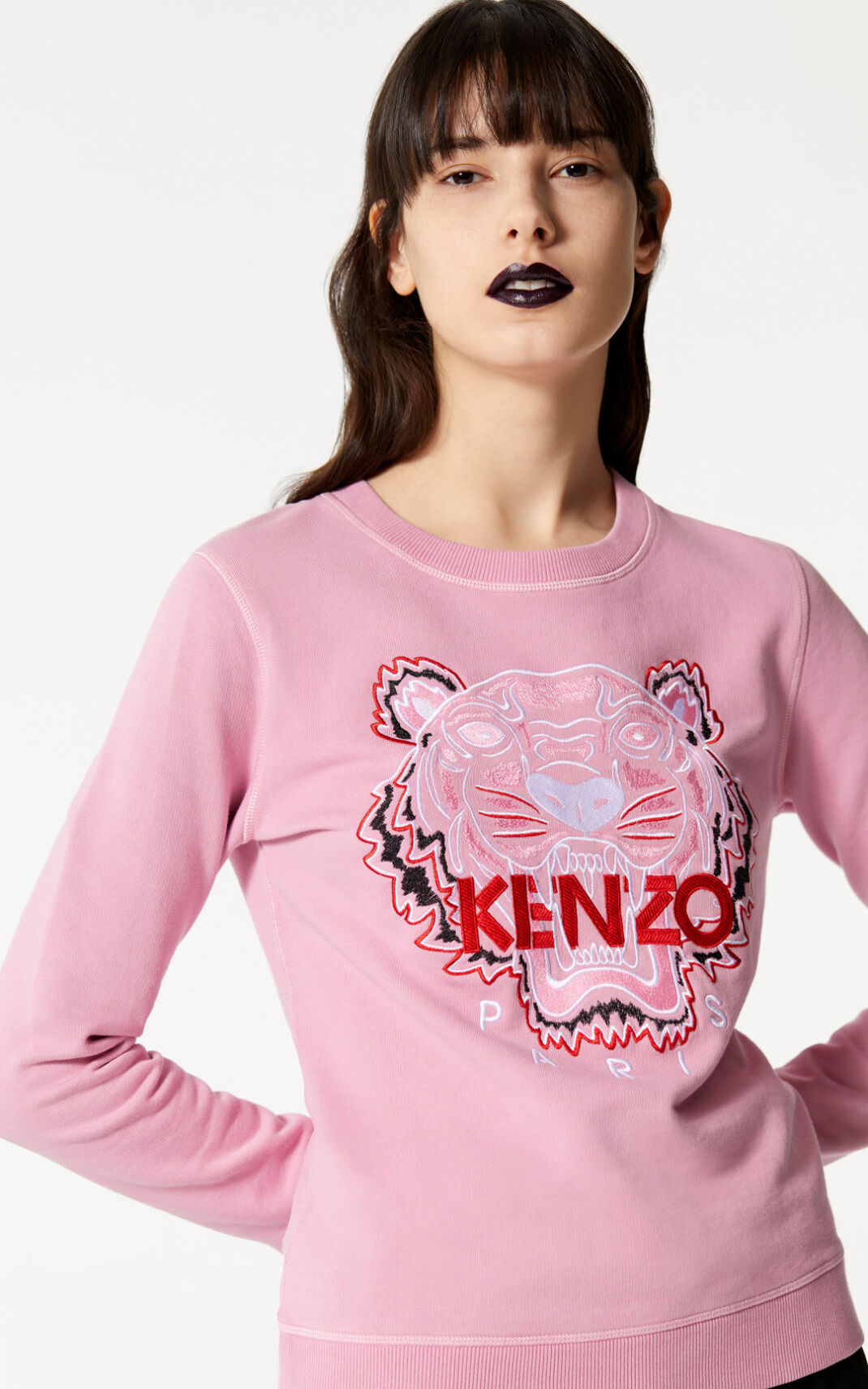 Kenzo Bleached Tiger φούτερ γυναικεια ροζ | GR131007